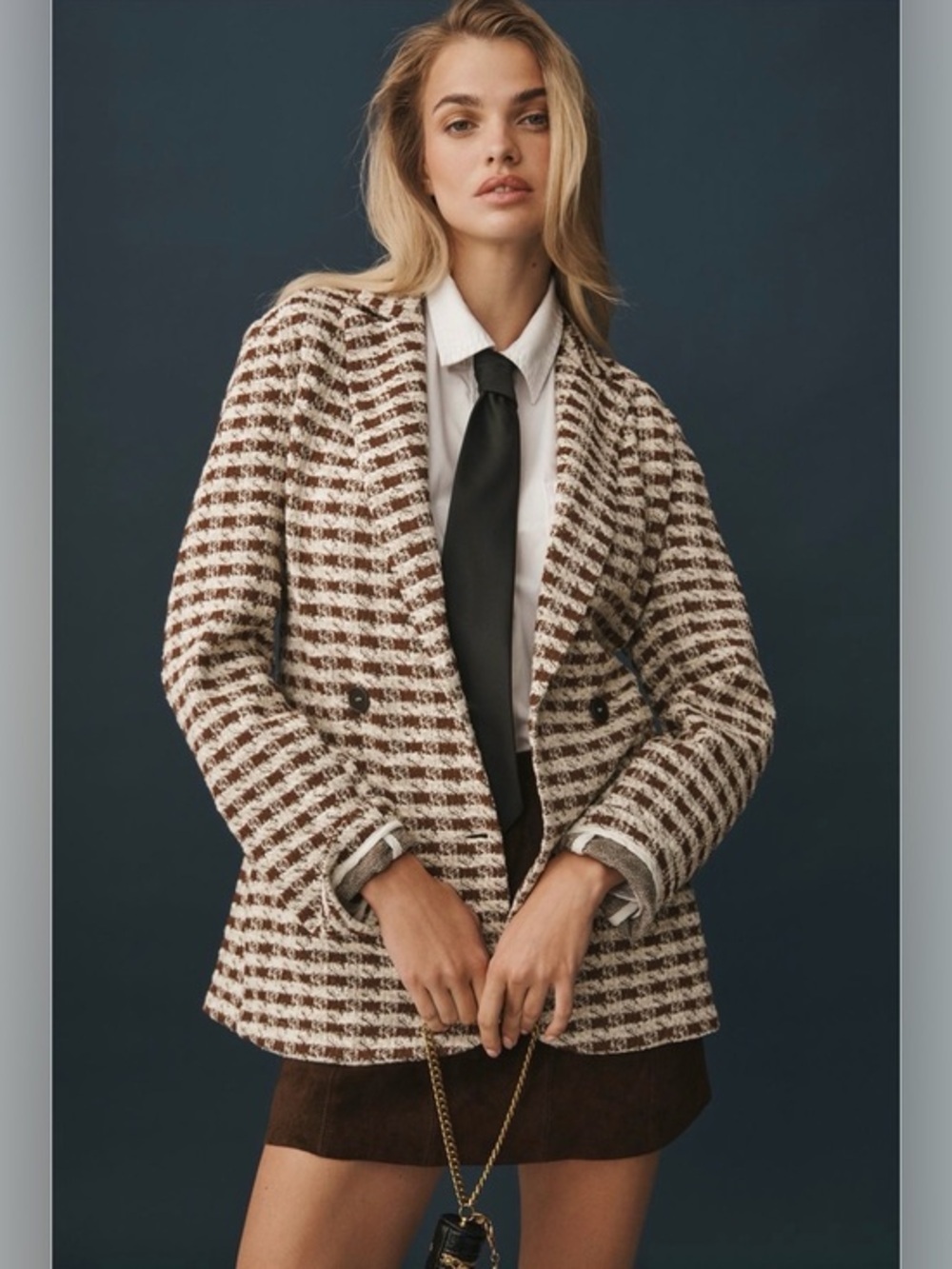 Anthropologie x Dolan Left Coast Knit Houndstooth Blazer NWT